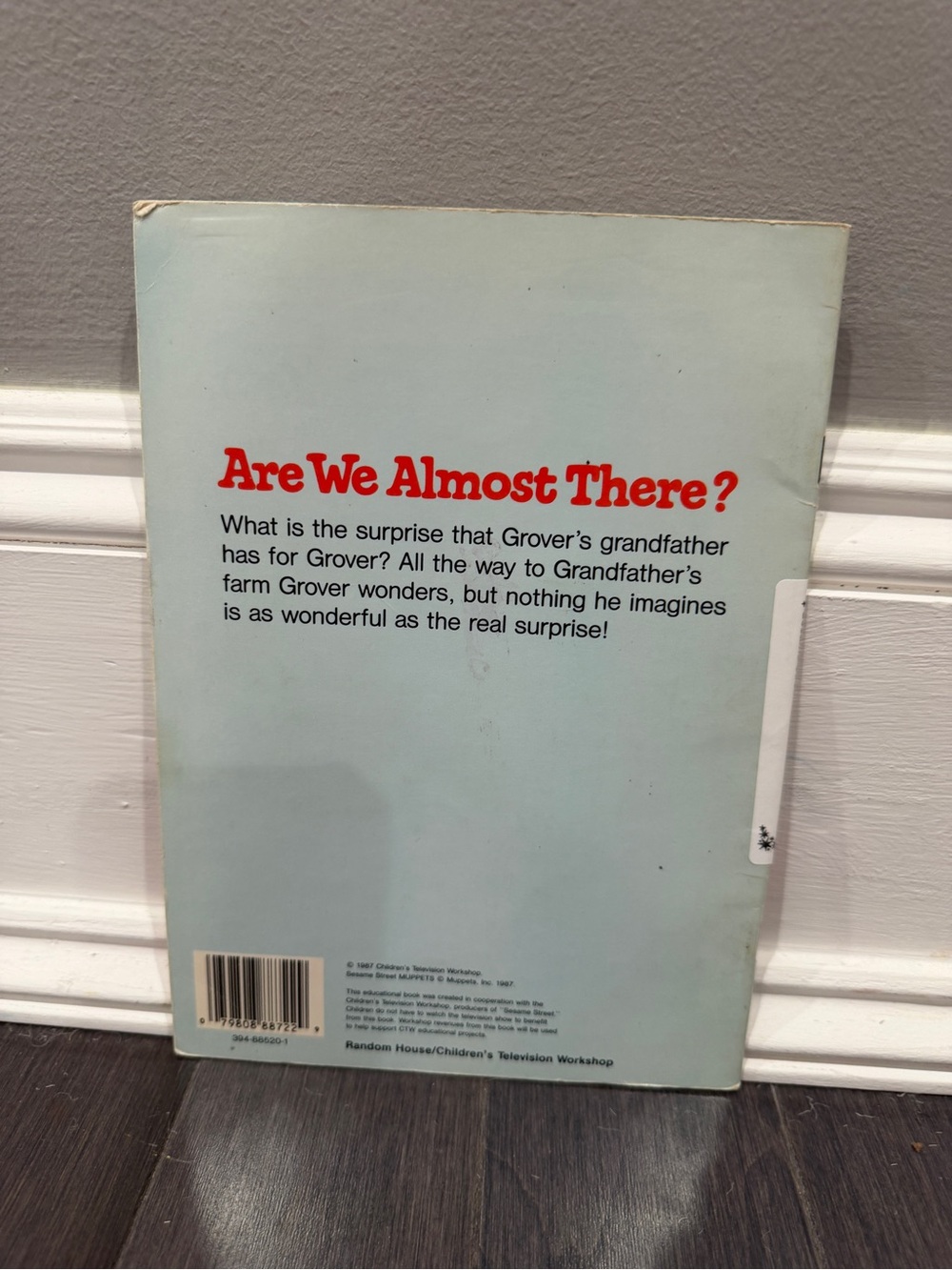 VINTAGE 1987 Sesame Street Are We Almost There Grover Muppet Paperback Book - Picture 2 of 4